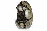 Septarian Dragon Egg Geode - Black Crystals #302858-2